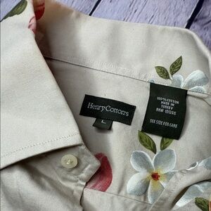 Henry Cotton's Floral Beige Casual Shirt
